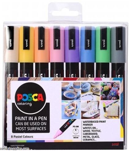 Posca Medium 2.5mm Pastel 8pk Posca Medium 2.5mm Pastel 8pk
