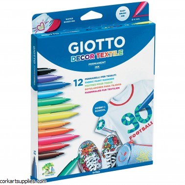 Giotto Textile Brush Tip Markers 12pk Giotto Textile Brush Tip Markers 12pk