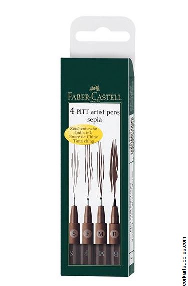 Pitt Artist Pens 4pk Sepia