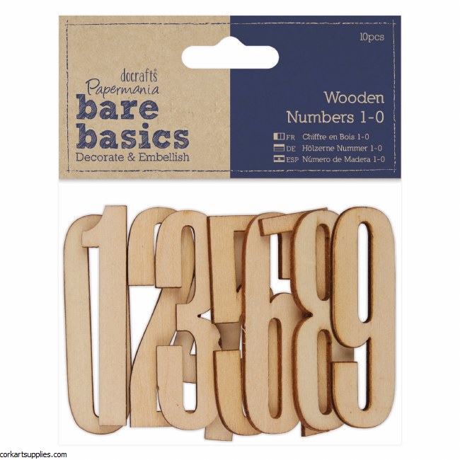 Wooden Numbers 1-0 10pk 5cm