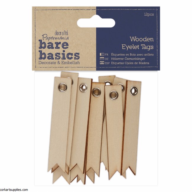 Wooden Eyelet Tags (12pcs)