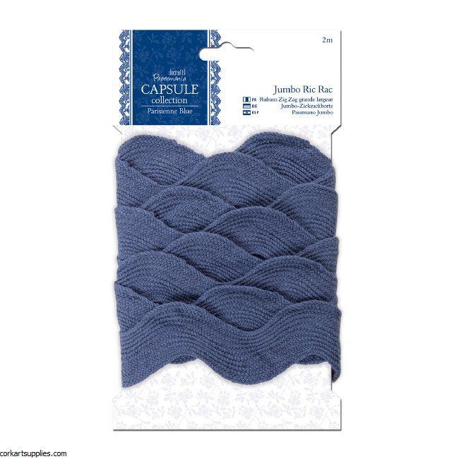 Papermania 2m Jumbo Ric Rac - Capsule Collection - Parisienne Blue