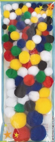 Pom Poms 100pk Asst Bold Pom Poms 100pk Asst Bold