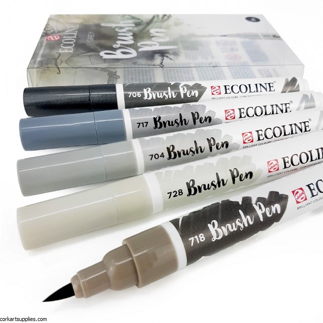 Ecoline Brush Pens Grey 5pk