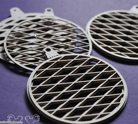 Chipboard Round Baubles 3pk