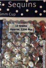 Sequins 6mm Silver Pk 12gm