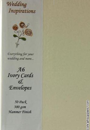 Card & Envelope A6 50pk Ivory Hammered