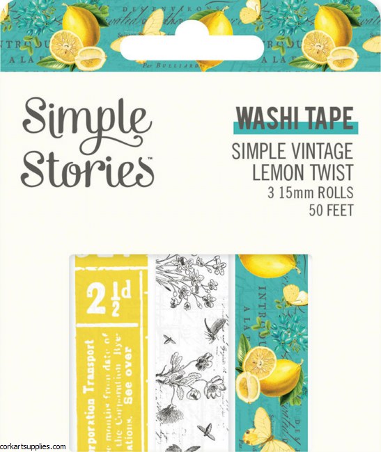 Washi Tape Lemon Twist 3pk