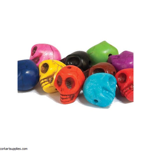 Beads Skull 12mm Asst 10pk