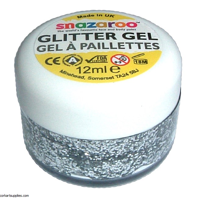 Snazaroo 12ml Glitter Gel Slvr Snazaroo 12ml Glitter Gel Slvr