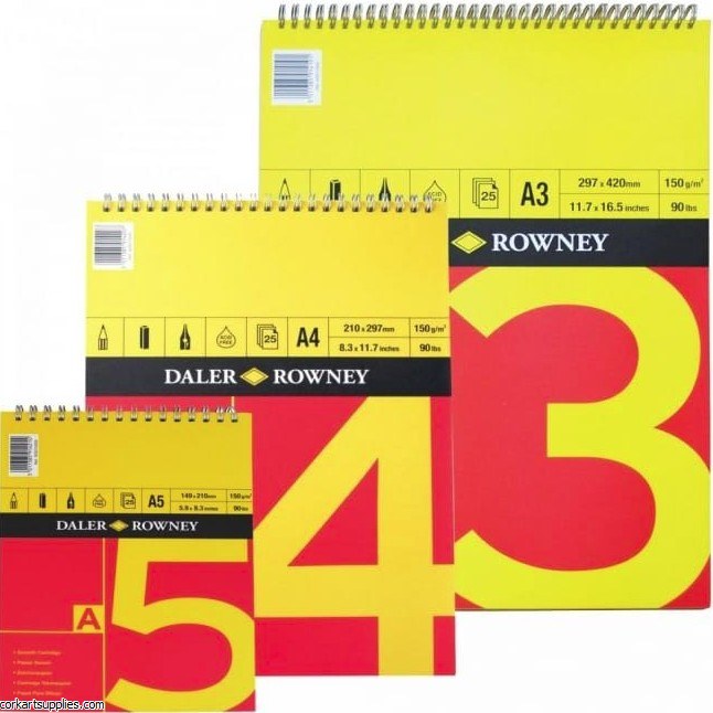 Daler Rowney Red & Yellow Spiral A2 Pad