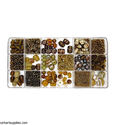 Jewellery Beads Brown 18pk^ Jewellery Beads Brown 18pk^