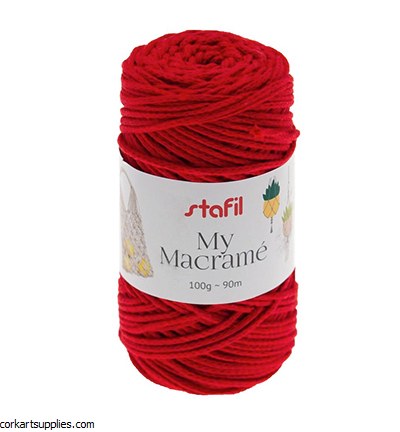 Macrame Cord 3mm 90M Red