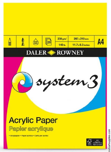 System 3 Acrylic Pad A4 System 3 Acrylic Pad A4