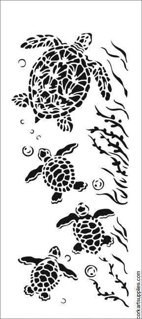 The Crafter's Workshop Sea Turtle Family Slimline Stencil