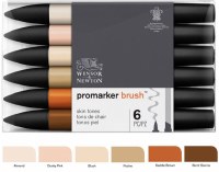 ProMarker Set 6pk Brush Tip Skin