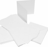 Card & Envelope 6x6" 50pk White Hammered