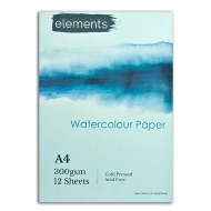 Elements Paper Watercolour A4 12pk 300g
