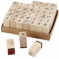 Rubber Stamp 42pk Script Letters