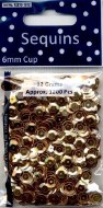 Sequins 6mm Gold Pk 12gm