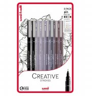 Uni Pin Fineliners Creative Assorted Colours 8pk