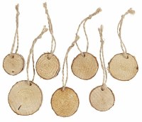 Wood Discs Asst w/Jute 7pk