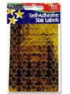 Stars Metallic Gld 13mm 135pk