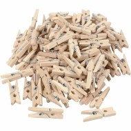 Mini Pegs Wooden 25mm 100pk