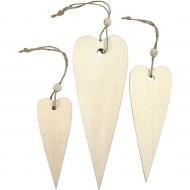 Wood Hearts Asst Funky 3pk