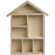 Funky Shelving System - 7 Compartment Wood House 30x22x4.5cm