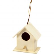 Mini Wooden Bird House 6x6cm