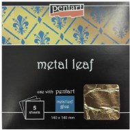 Metal Leaf 14x14cm 5pk Gold