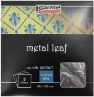 Metal Leaf 14x14cm 5pk Silver