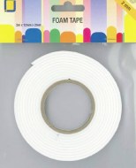 3D Foam Tape Double Sided Adhesive 3D White 12mm x 2mm x 2 Metres