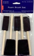 Foam Brush 3x1" & 2x2"  5pk