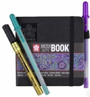 Hardbk Sakura 140g BLACK paper 12x12cm 80 pages