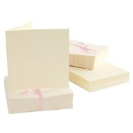 Card & Envelope 100pk Square Cream 135mm