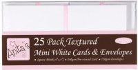 Card/Env 25pk 4x4" Textured White