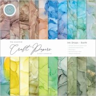 Craft Consortium Essential Craft Papers 12x12 Inch Paper Pad Ink Drops Earth