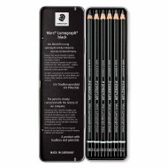 Lumograph Tin Asst Black 6pk