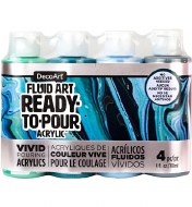 Decoart Multi Surface Pouring 118ml Silver Seas Kit 4pk