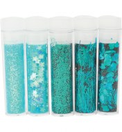 Glitter 5pk Asstorted Aqua No.8604
