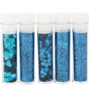 Glitter 5pk Asst Blue #8606