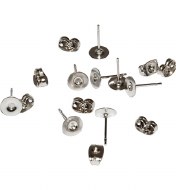 Earring Studs Silver 6mm 8pk