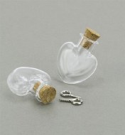 Mini Glass Heart Bottles With Cork & Screw Hanger