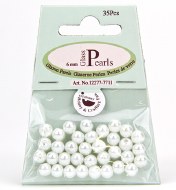 Pearls Glass 6mm White 35pk