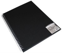 Hardbk Spiral Blk 200gm A3^