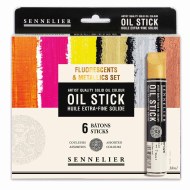 Sennelier Oil Stick 38ml 6pk Fluorescent & Metallics