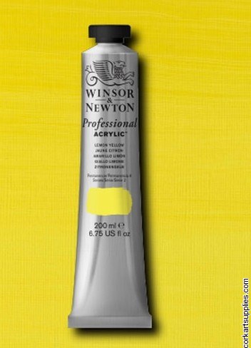 Winsor & Newton Artists' Acrylic 200ml Lemon Yellow