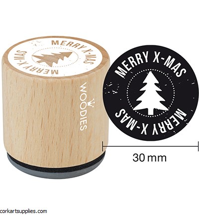 Woodies ø30mm Rubber Stamp Merry Xmas